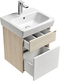 Акватон Мебель для ванной Верди Pro 50 подвесная белая/ясень фабрик – фотография-5