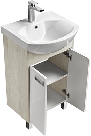 Акватон Мебель для ванной Бекка Pro 50 с зеркалом белая/дуб сомерсет – фотография-4