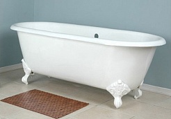 Фэма Чугунная ванна "Patricia", ножки белые, покрытие хром, золото или бронза – фотография-2