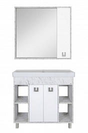 Misty Зеркало-шкаф Мия 90 R белый/серый – фотография-2