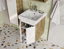Акватон Мебель для ванной Сканди Doors 45 белая/дуб рустикальный – фотография-6