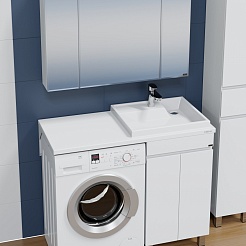 СанТа Мебель для ванной под стиральную машину Марс 110 R 2 двери белая – фотография-4