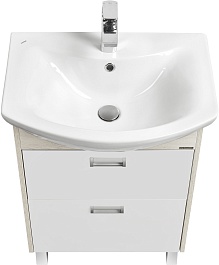 Акватон Мебель для ванной Бекка Pro 60 с зеркалом белая/дуб сомерсет – фотография-3