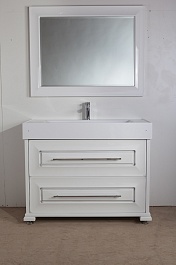 Водолей Мебель для ванной "Риккардо 110" с ящиками, серебро – фотография-1