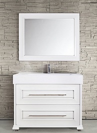 Водолей Мебель для ванной "Риккардо 110" с ящиками, белая – фотография-1