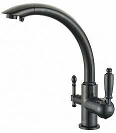 Zorg Смеситель для кухни "Clean Water ZR 314 YF-33" чёрный металлик – фотография-1