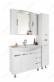 Водолей Мебель для ванной Лира 105 белая с б/к – фотография-7