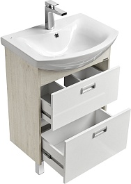 Акватон Мебель для ванной Бекка Pro 60 с зеркалом белая/дуб сомерсет – фотография-4