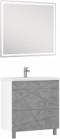 Vigo Мебель для ванной Geometry 2-800 белая/бетон