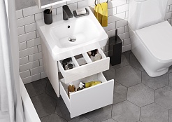 Акватон Мебель для ванной Верди Pro 50 подвесная белая/ясень фабрик – фотография-7