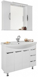 Водолей Мебель для ванной Лира 105 белая – фотография-1