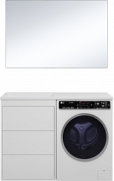 Brevita Мебель для ванной Grafit 120 L под стиральную машину белая – фотография-1