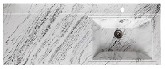 Runo Тумба с раковиной Лира 120 L белый мрамор – фотография-2