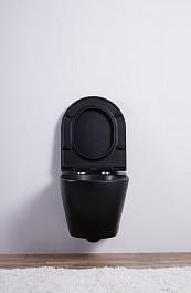 Esbano Унитаз Azalea подвесной безободковый черный матовый – фотография-4