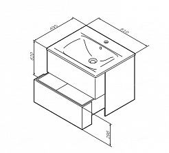 Am.Pm Мебель для ванной SPIRIT 2.0 60 L белый глянец – фотография-2