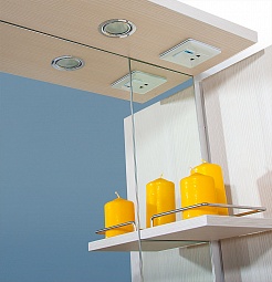 Бриклаер Зеркальный шкаф Бали 90 L светлая лиственница – фотография-2