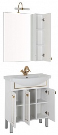 Aquanet Мебель для ванной "Честер 75" белый/золото – фотография-11