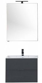 Aquanet Зеркальный шкаф "Алвита 70" серый антрацит – фотография-5