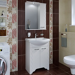 Runo Зеркало-шкаф для ванной Лотос 60 – фотография-3