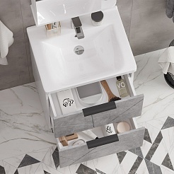 Volna Мебель для ванной Twing 70.2Y белая/бетон – фотография-8