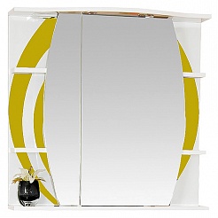 Misty Зеркальный шкаф Каролина 70 L желтое стекло – фотография-1