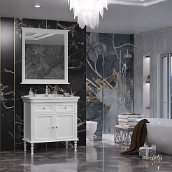 Opadiris Зеркало для ванной Кантара 85 белое матовое – фотография-4