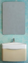 Velvex Мебель для ванной Iva 60 подвесная, светлый лен, зеркало-шкаф – фотография-1