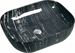 SantiLine Раковина накладная 50 SL-7029 черная под мрамор – фотография-1