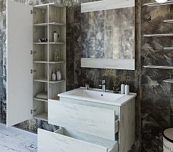 Sanflor Мебель для ванной Чикаго 65/2 дуб крафт белый – фотография-3