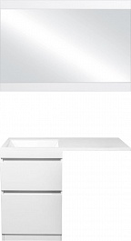 Style Line Мебель для ванной Даллас 115 L Люкс Plus 2 ящика подвесная белая – фотография-4