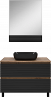 Brevita Мебель для ванной Dakota 100 дуб галифакс олово/черный кварц