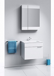 Aqwella Мебель для ванной Бриг 60 белая, 1 ящик, зеркальный шкаф – фотография-1