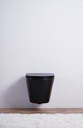 Esbano Унитаз Clavel подвесной безободковый черный матовый – фотография-7
