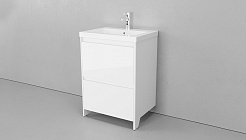 Velvex Мебель для ванной напольная Klaufs 60 белая, 2 ящика – фотография-9