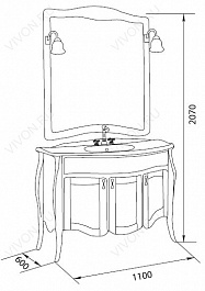 Demax Мебель для ванной "Версаль NEW 110" сerezo закрытая (173340) – фотография-6