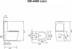 Grossman Унитаз компакт Color GR-4480PIMS розовый матовый – фотография-10