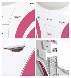 Misty Мебель для ванной Каролина 70 R розовое стекло – фотография-4