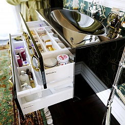 Clarberg Мебель для ванной "Due Amanti 100" черный, ручки золото – фотография-4