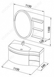 Aquanet Мебель для ванной Опера 115 R с ящиком белая (169452) – фотография-6