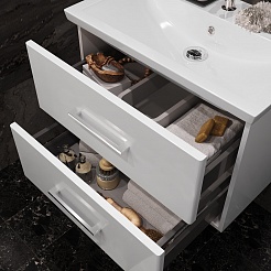 Opadiris Мебель для ванной Арабеско 70 с зеркалом подвесная белая – фотография-6