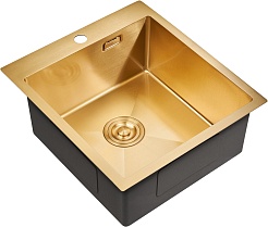 Milacio Мойка кухонная Denia 46 Steel золото брашированное – фотография-1