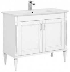 Aquanet Комплект мебели Селена 105 (2 дверцы), белая/патина серебро – фотография-6