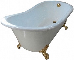 Фэма Чугунная ванна "Gracia", ножки золото, покрытие RAL, матовое – фотография-1