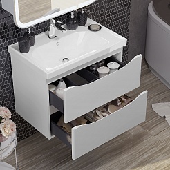 Opadiris Мебель для ванной Элеганс 70 подвесная белая матовая – фотография-7