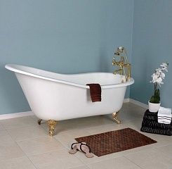 Фэма Чугунная ванна "Beatrice", ножки золото, покрытие RAL, матовое – фотография-4