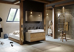 Aqwella Зеркало-шкаф для ванной  Mobi 120 бетон светлый – фотография-5