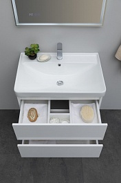 Aquanet Мебель для ванной Вега 70 подвесная белая глянцевая – фотография-9