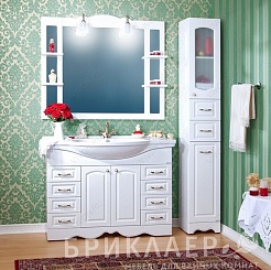 Бриклаер Зеркало для ванной Анна 120 белое – фотография-2
