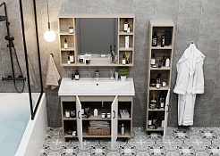 Onika Мебель для ванной Тимбер 100.10 белая/дуб сонома – фотография-5