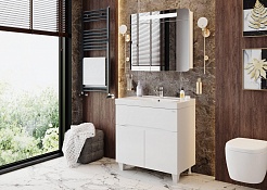 Onika Мебель для ванной Стрим 80.12 (Como) белая – фотография-4